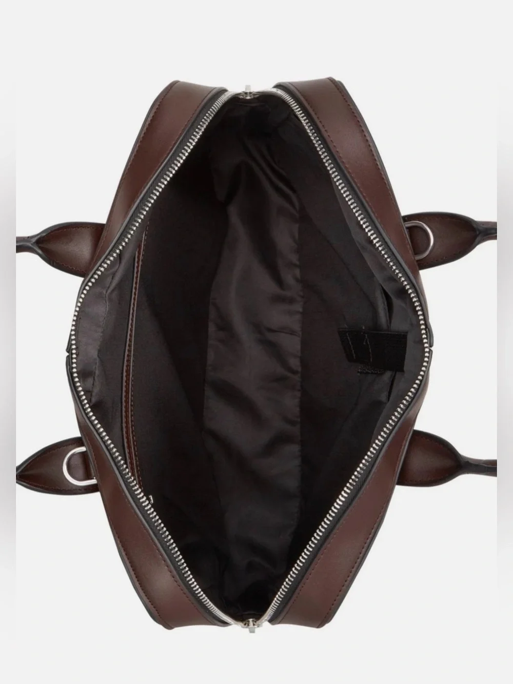 Alfani Unisex Messenger Bag Adjustable Cross Body Strap Faux Leather Rich Brown